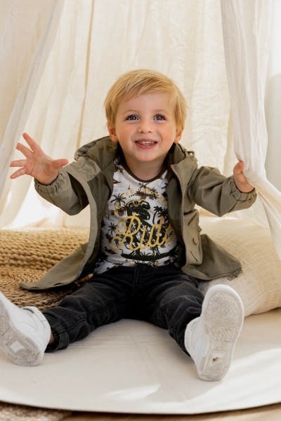 Футболка для хлопчиків Dirkje р.80 білий із хакі T46619-35 