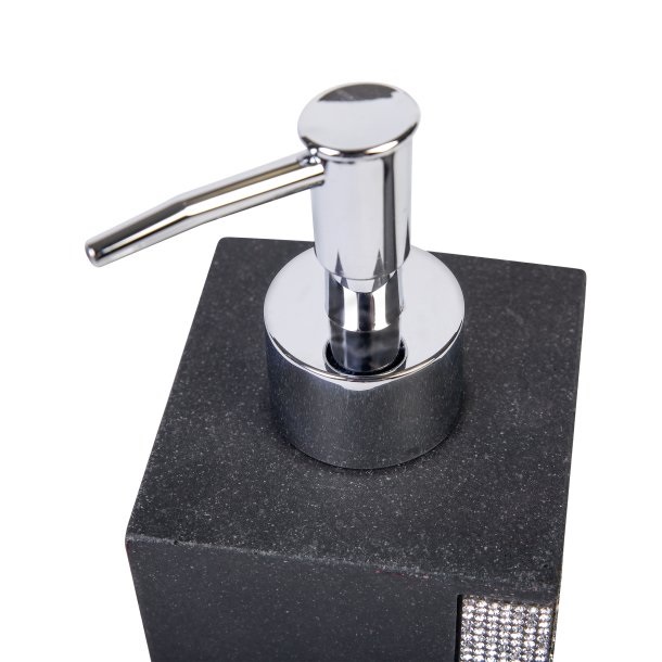 Дозатор для жидкого мыла Axentia Линдос 400 мл черный с декором 134473