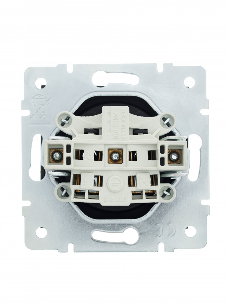 Механизм розетки 1 без заземления Lezard Vesna IP20 антрацит 742-4288-121B