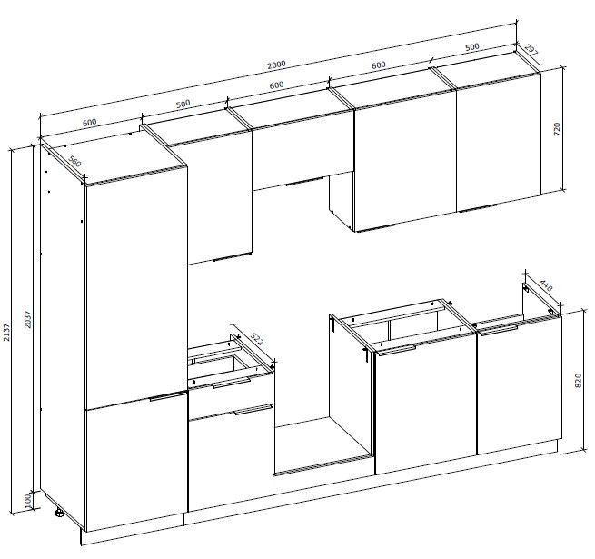 Кухня Грейд Хлоя ДСП 2,8мкашемир/дуб артизан/кашемир
