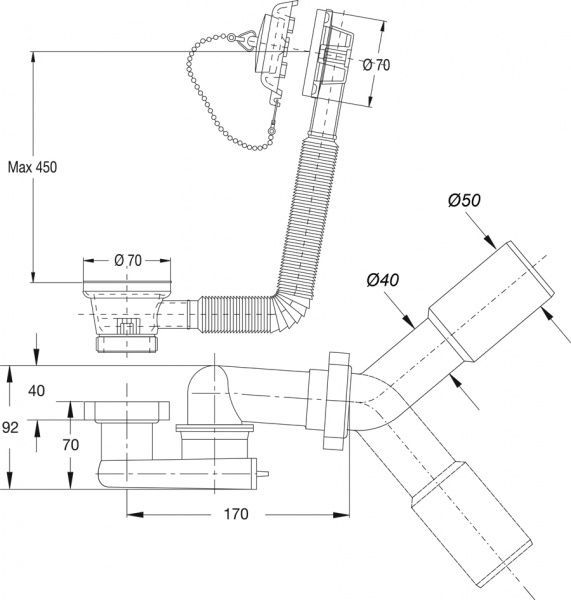 Сифон для ванны Bonomini Extensa 4147WX45B0