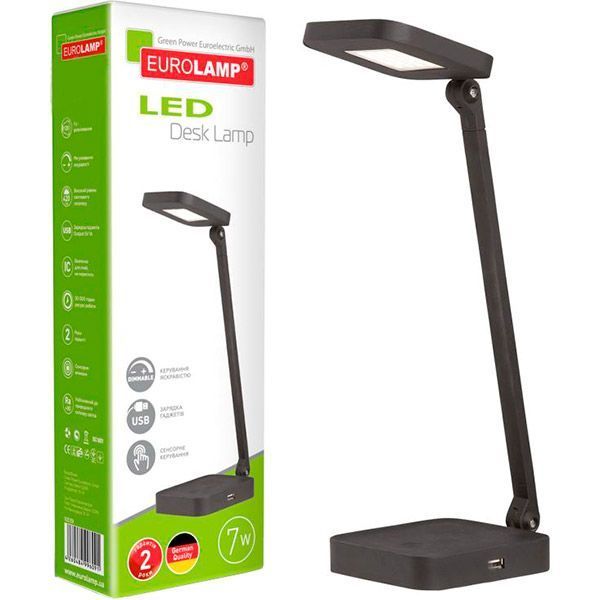 Настольная лампа офисная Eurolamp LED-TLP-2 7 Вт черный 