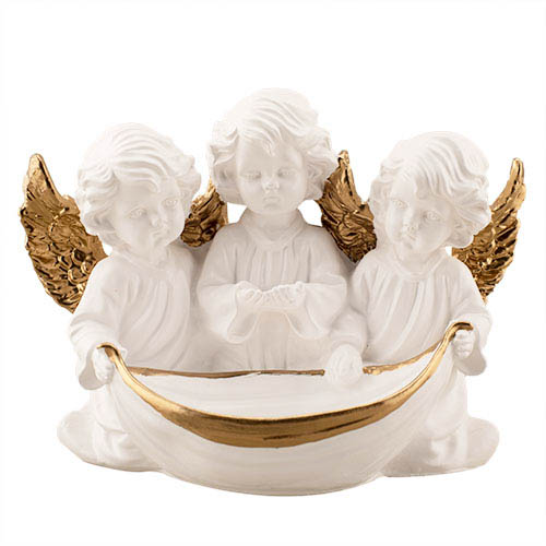 Статуэтка Decoline Три ангелочки с чашей бело-золотые (гипс) AN0712-3(G)