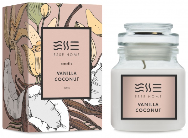 Свеча ароматическая Esse HOME Vanilla Coconut 100г 