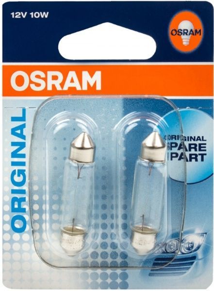 Лампа розжарювання Osram (6411-02B) C10W 41mm SV8.5-8 12 В 10 Вт 2 шт 3200