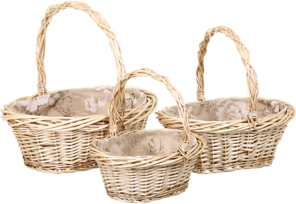 Корзинка плетеная с текстилем 32х26х14/32 см RL24-39T-3