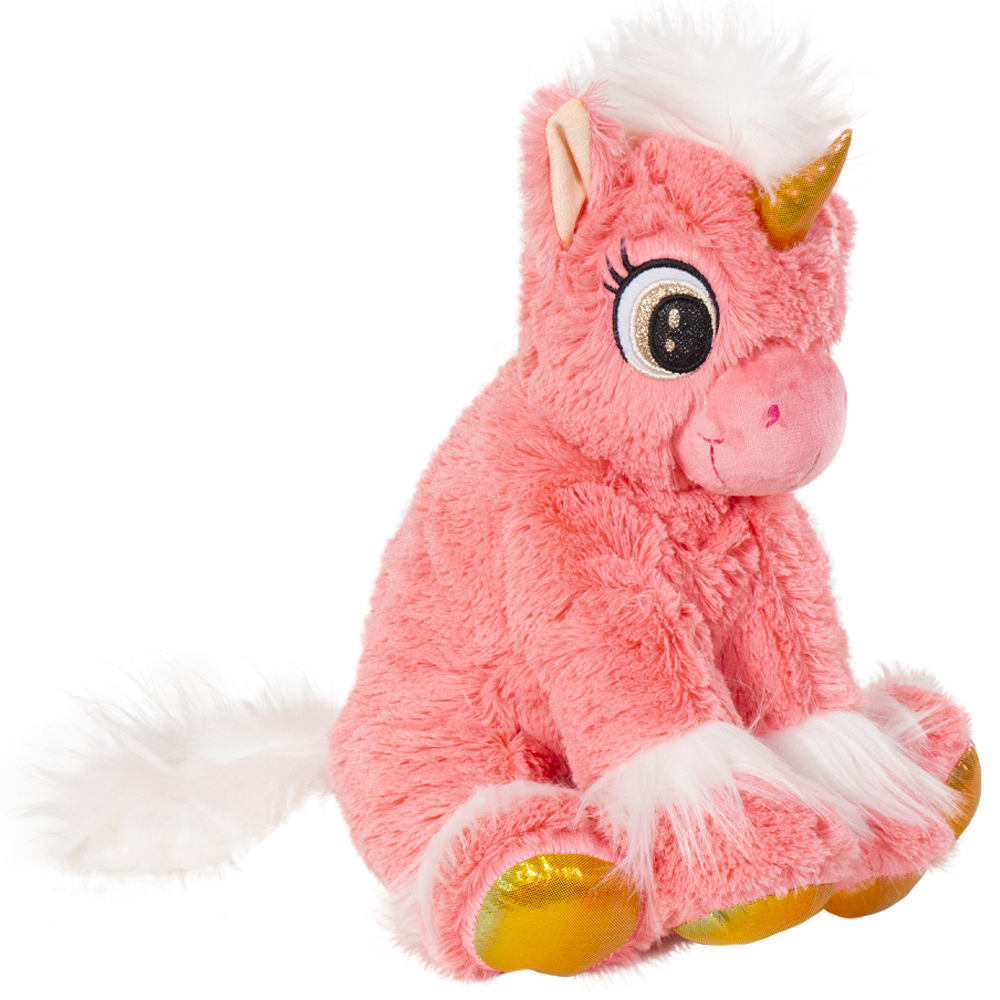 М'яка іграшка подарункова Stip Єдиноріг 30 см кораловий із білим