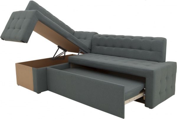 Куточок кухонний Кедр КАРАТ розкладний 7 тканина темно-сірий 