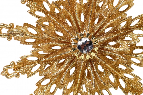 Верхівка для ялинки Сніжинка з присипкою 19 см матова в асортименті 