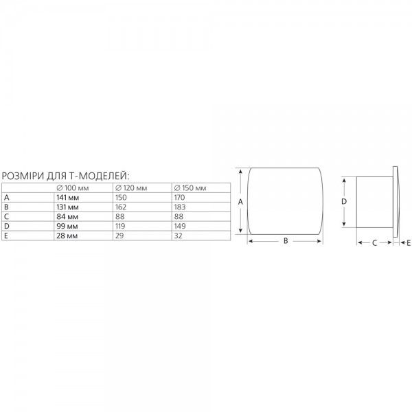 Витяжний вентилятор EUROPLAST T150