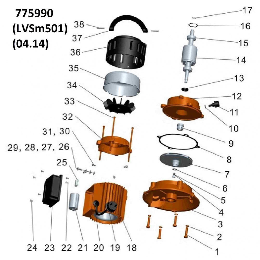 Насос центробежный LEO вертикальный 0.37кВт Hmax 22.5 м Qmax 50 л/мин (БЦПН) 775990