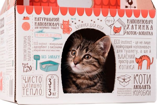 Наповнювач для котячого туалету ECO Instinct Хатинка 4 в 1
