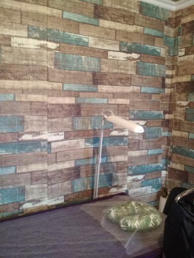 3D-панель з ПВХ самоклеюча дерево синя 700х770х6 мм 