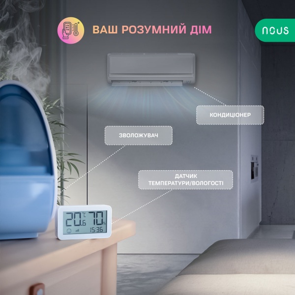 Умный датчик влажности и температуры Nous E6 (ZigBee) белый 