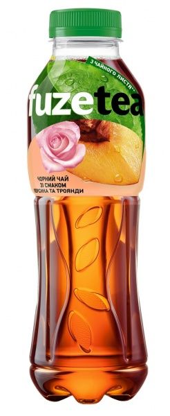 Безалкогольный напиток Fuzetea Чай черный со вкусом персика и розы 0,5 л 
