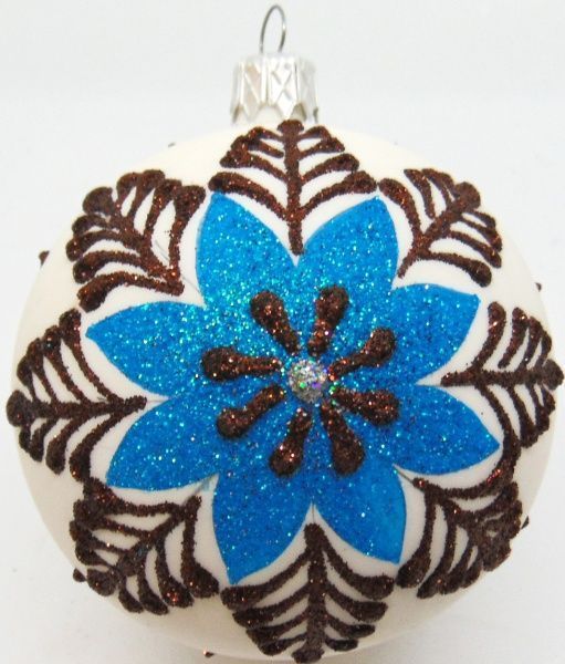 Шар новогодний d80 петриковка голубая 9580/362 