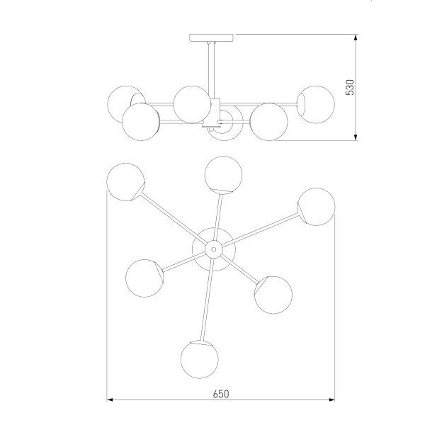 Люстра потолочная Strotskis Ascot 6x60 Вт E27 золотой 30166/6 