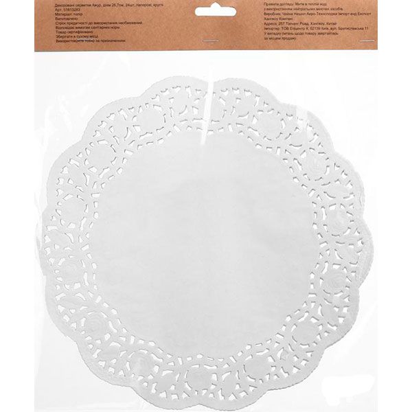 Декоративная салфетка Ажур 24 шт 26.7 см