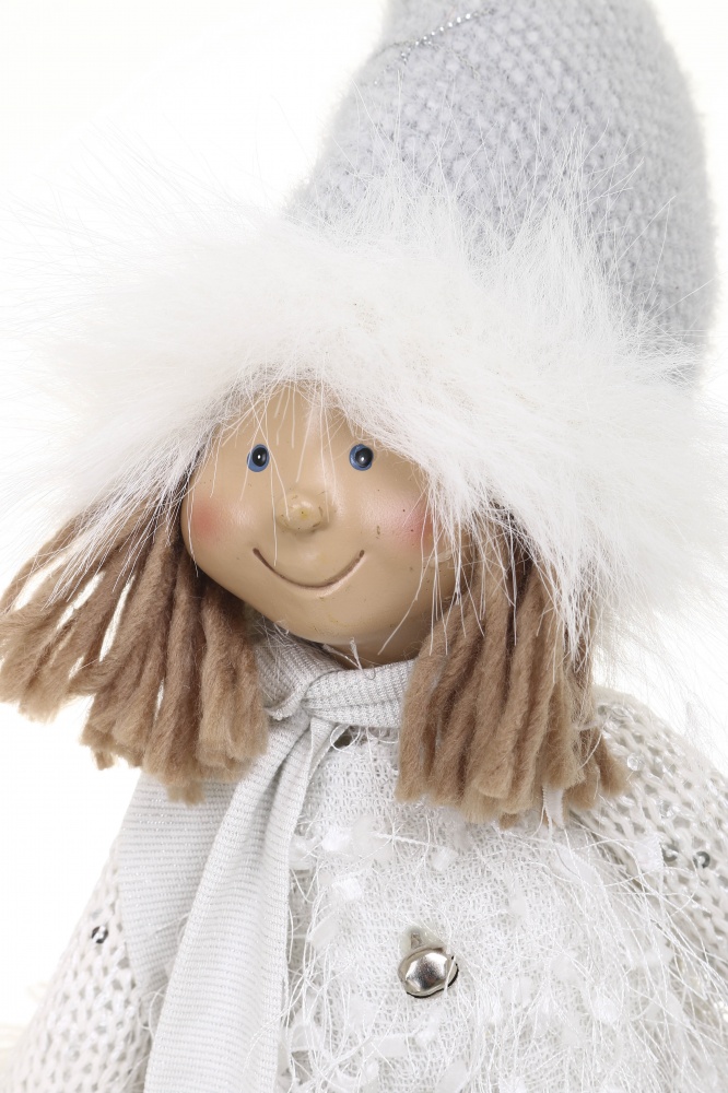 Декорация новогодняя мальчик/девочка стояч./бел.-сер. 2 ассорт. 55 см