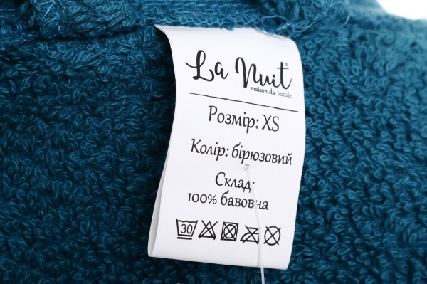 Халат махровий La Nuit р. XL темно-зелений Rice Turquoise