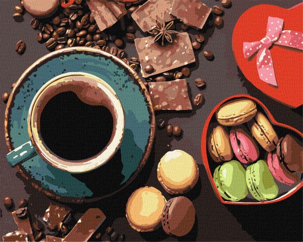 Картина за номерами Солодощі до кави 40x50 см 