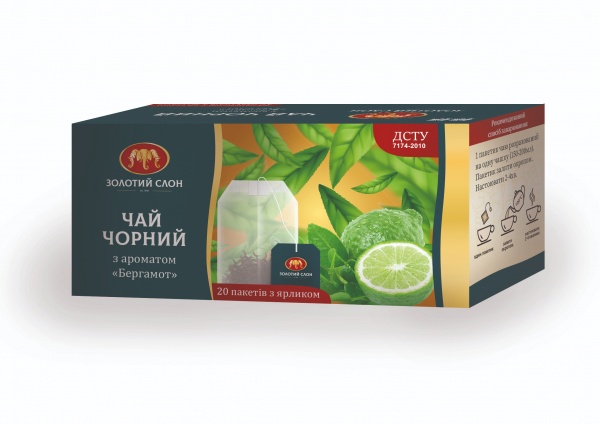 Чай чорний Золотий Слон Бергамот 20 шт. 0,026 г 