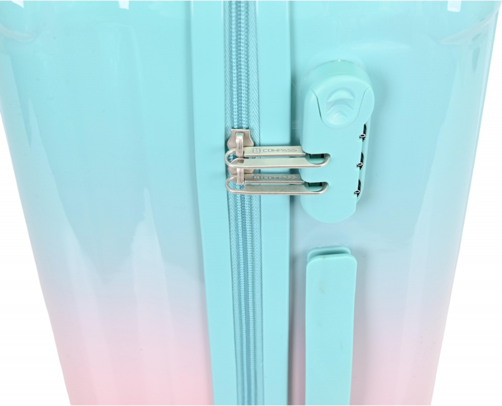 Чемодан Compass MS-2693 90 л розовый с голубым 53x29x75 см L