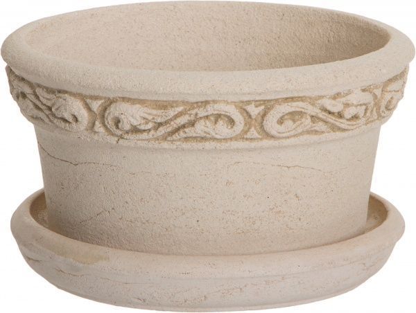 Горшок шамотный Плошка Тамянка №2 81 круглый 5,4л кремовый 