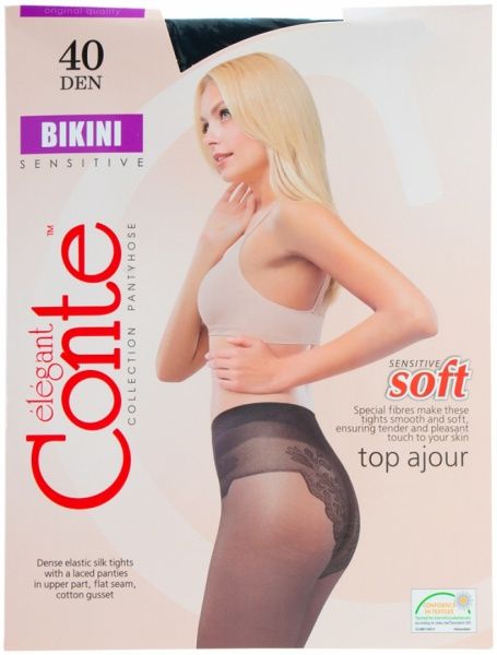 Колготки Conte BIKINI 40 den nero р. 3 черный 