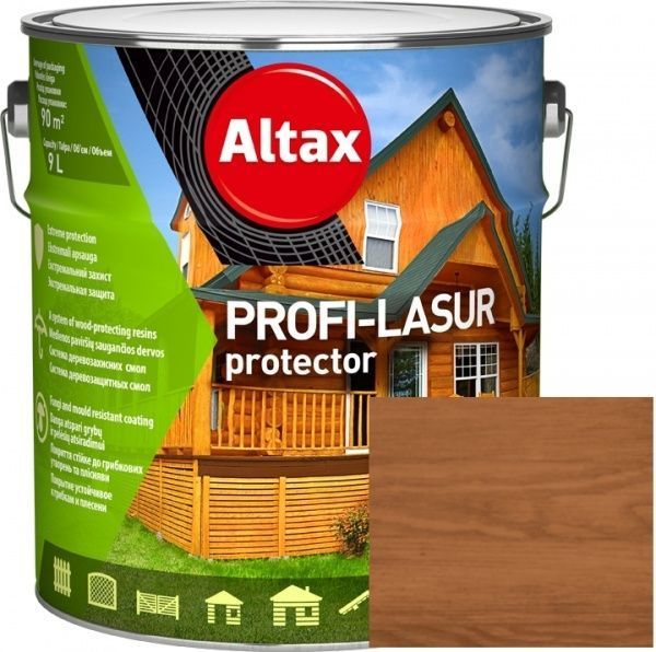 Лазурь Altax PROFI-LASUR protector Каштан мат 9 л