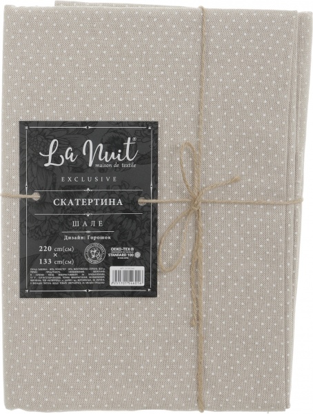 Скатертина Шале горошок 133x220 см бежевий La Nuit 