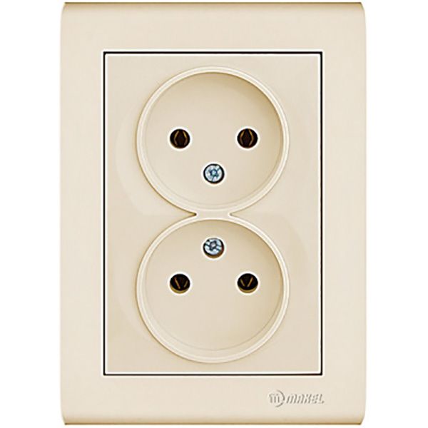 Розетка подвійна без заземлення Makel Manolya слонова кістка 41010017