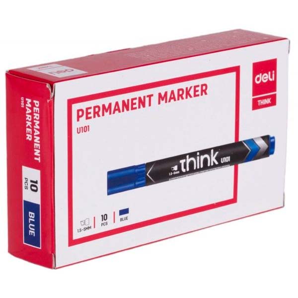 Маркер перманентный Deli 1-5 мм EU10130 синий
