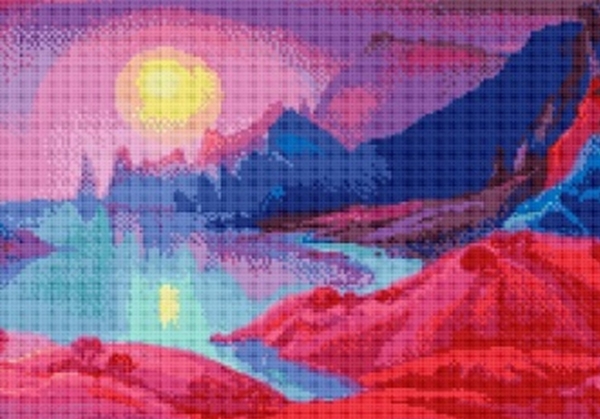 Набір для творчості зі стразами на підрамнику Таємничій острів 40x50 см 189090 Діамантові ручки 