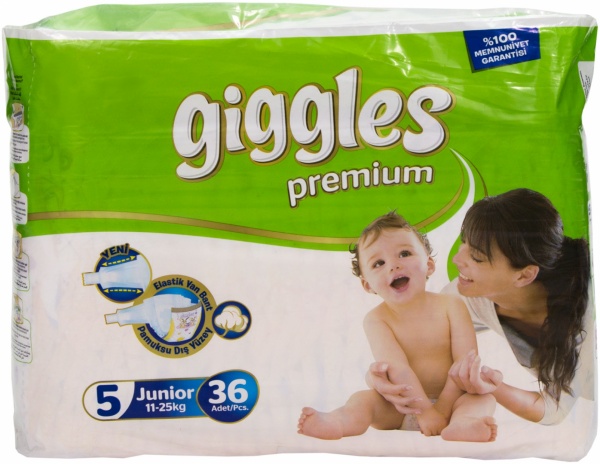 Підгузки Giggles Premium 5 Junior 11-25 кг 36 шт.