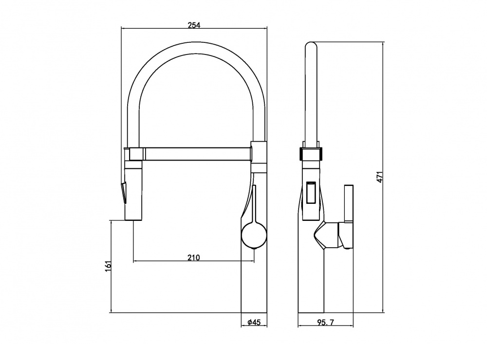 Смеситель для кухни Aqua Rodos PALMA 01 Chrome АР000110523