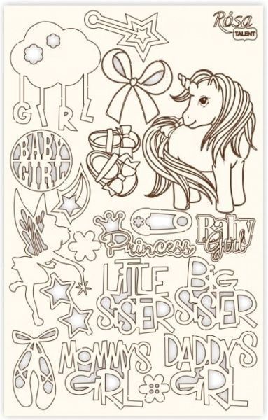 Чипборд для скрапбукинга Детские мотивы 3 12,6х20 см 94232053 Rosa Talent