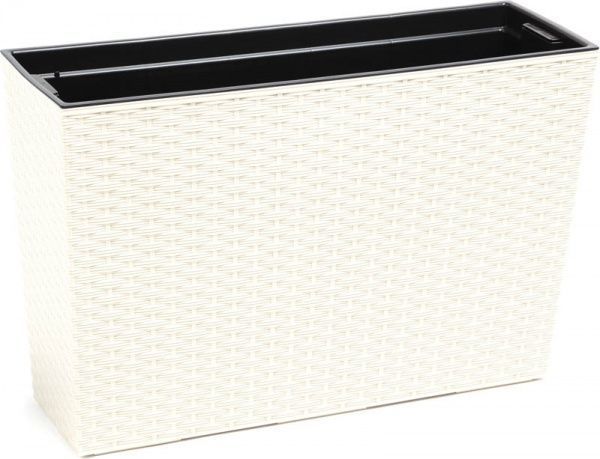 Горщик для квітів Lamela Вербена ротанг прямокутний 37,5л білий 