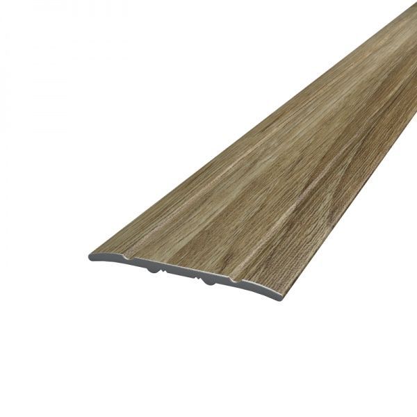 Порожек алюминиевый декоративный рыфленый АЛЮПРО с отверстиями 28x2710 мм дуб санома 