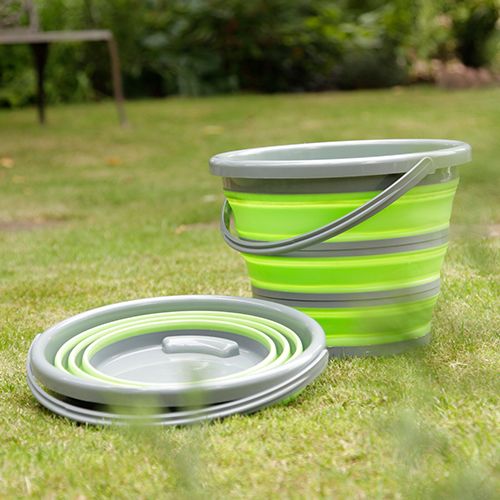 Відро без кришки Spear&Jackson зелене силіконове складане BUCKETG 10 л 