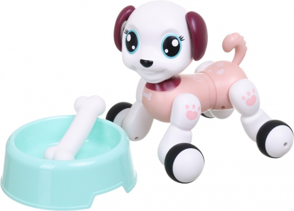 Интерактивный робот Shantou Собачка 22.5х17х18.5 см бело-розовый 1090A