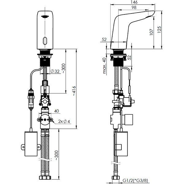 Смеситель для умывальника Rubineta ECOSENS 540003