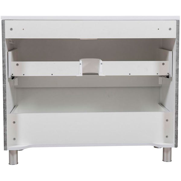 Тумба напольная Aqua Rodos Акцент серый мрамор с умывальником Альфа 100