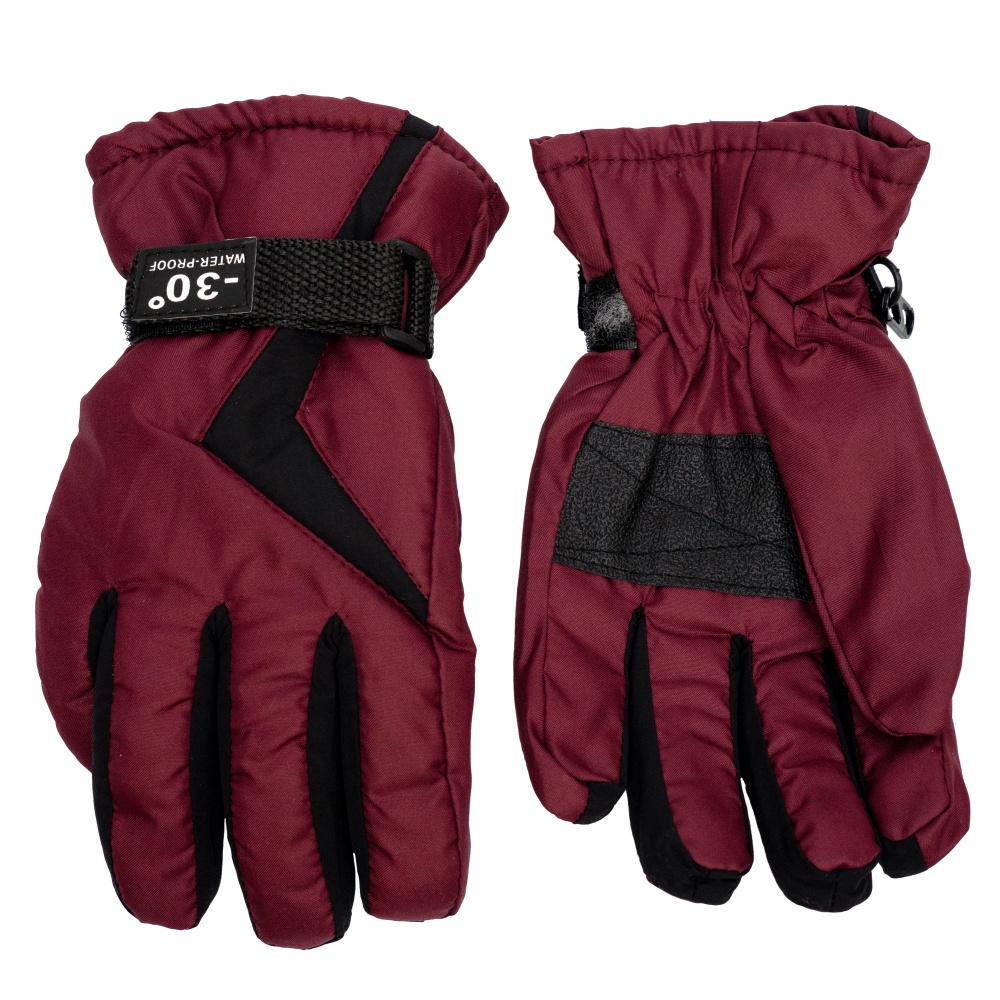 Варежки Devilon лыжные детские р.22 /бордовый с черным 519346