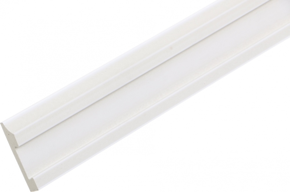 Плинтус дюрополимер King Floor JC 648-W1 белый 2000х80х12 мм