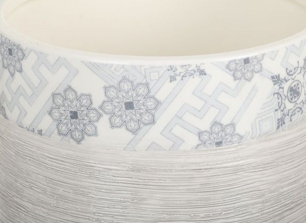 Кашпо керамическое Лабиринт круглый (LJ15A5347B) серый 