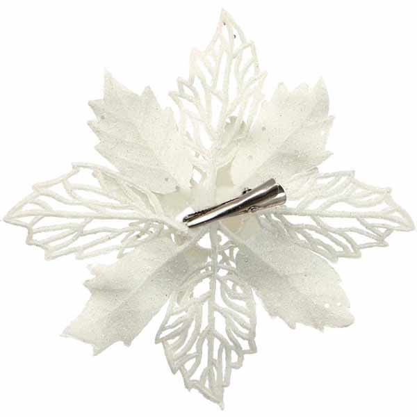 Прикраса новорічна Квітка пуансетія 15 см