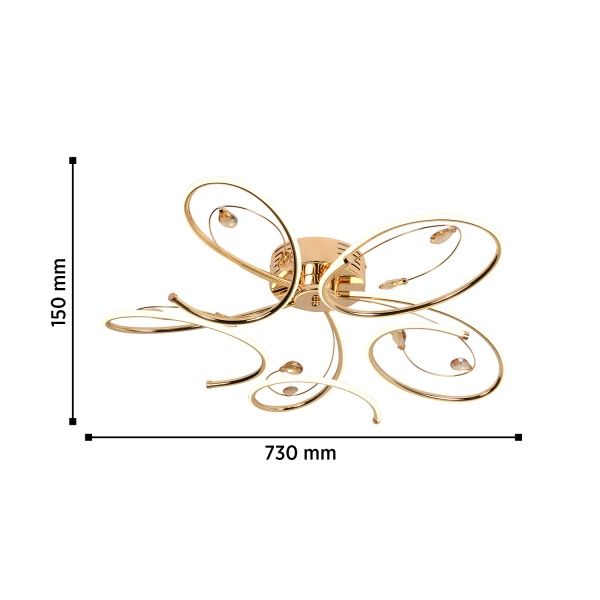 Люстра світлодіодна WunderLicht J9223-43 54 Вт золото 