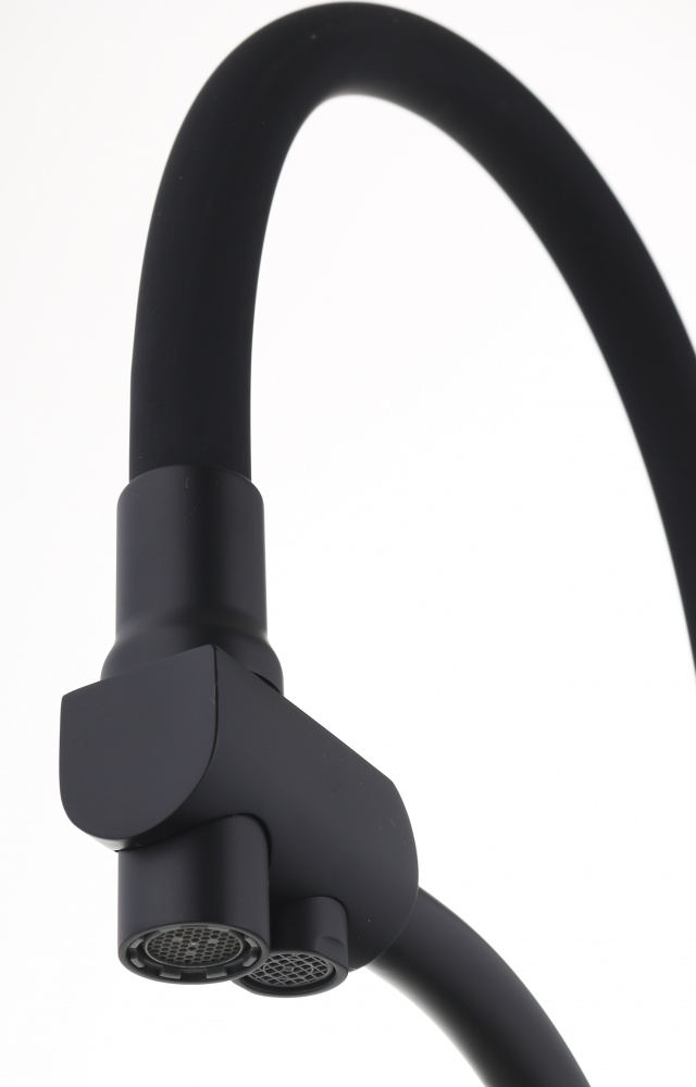 Смеситель для кухни ScandiSPA с гибким изливом и подключением к фильтру черный