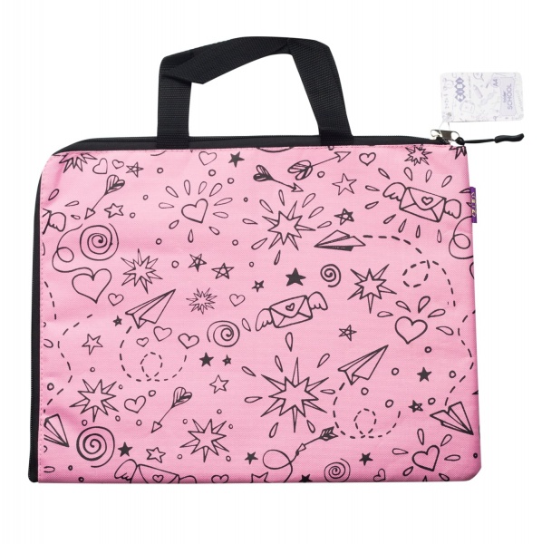 Папка для тетрадей A4 Школа 33x25x1 см горизонтальная розовая ZB.705528-10 ZiBi